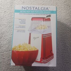 Nostalgia Retro Hot Air Popcorn Maker RHP310 Red New Open Box READ Vintage Style